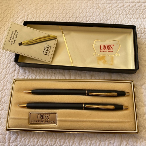 Vintage Classic Cross black/gold pen and pencil set. Unisex - Picture 4 of 5